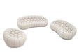 Yolonda - Modern Curved Beige Fabric Loveseat