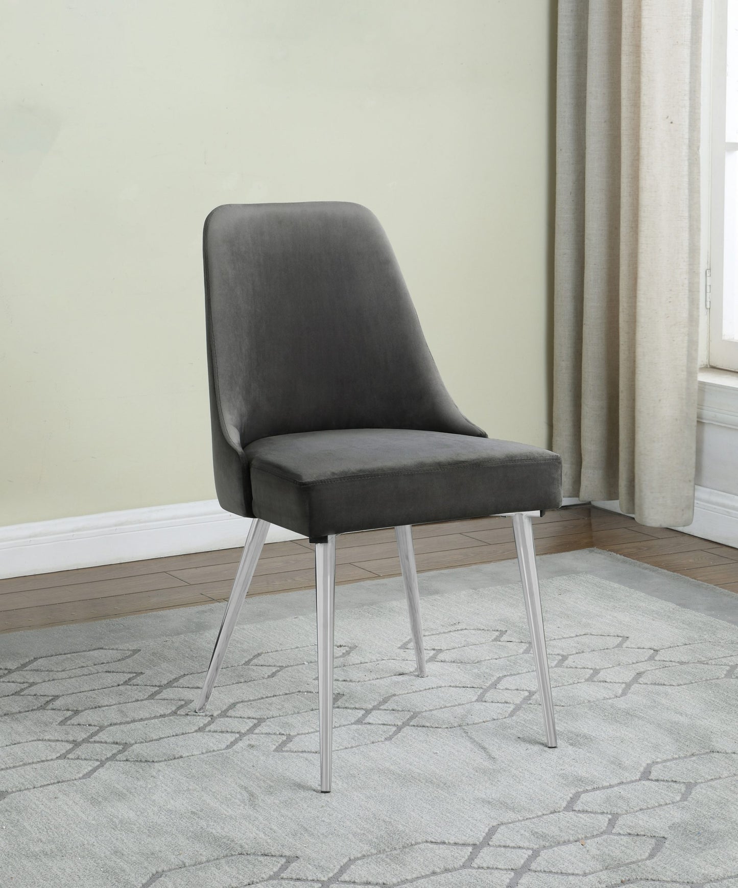 GREY - CURVED BACK SIDE DINING CHAIR