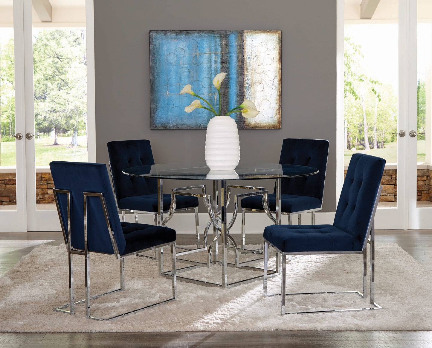 INK BLUE - UPHOLSTERED DINING CHAIR