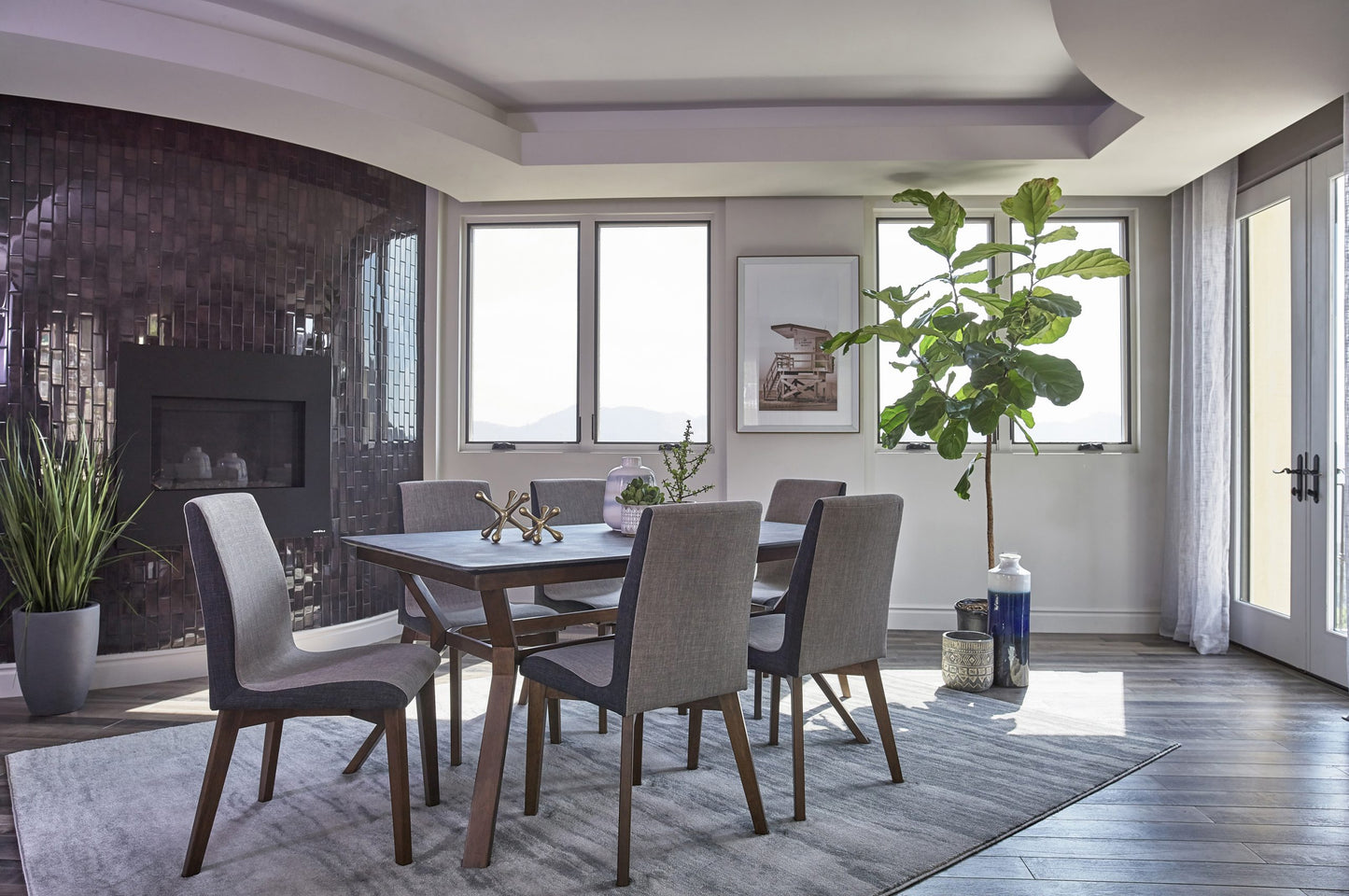 NATURAL WALNUT - RECTANGLE DINING TABLE