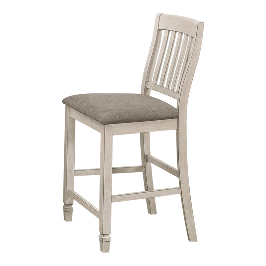 RUSTIC CREAM - SLAT BACK COUNTER HEIGHT STOOL