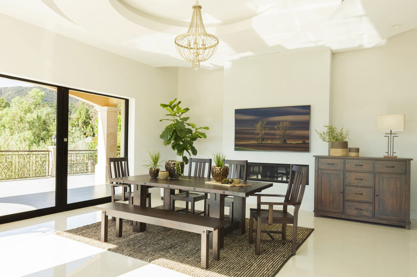 BROWN - RECTANGLE DINING TABLE