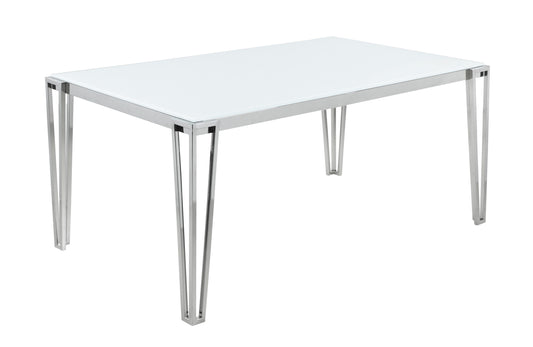 WHITE - METAL LEG DINING TABLE