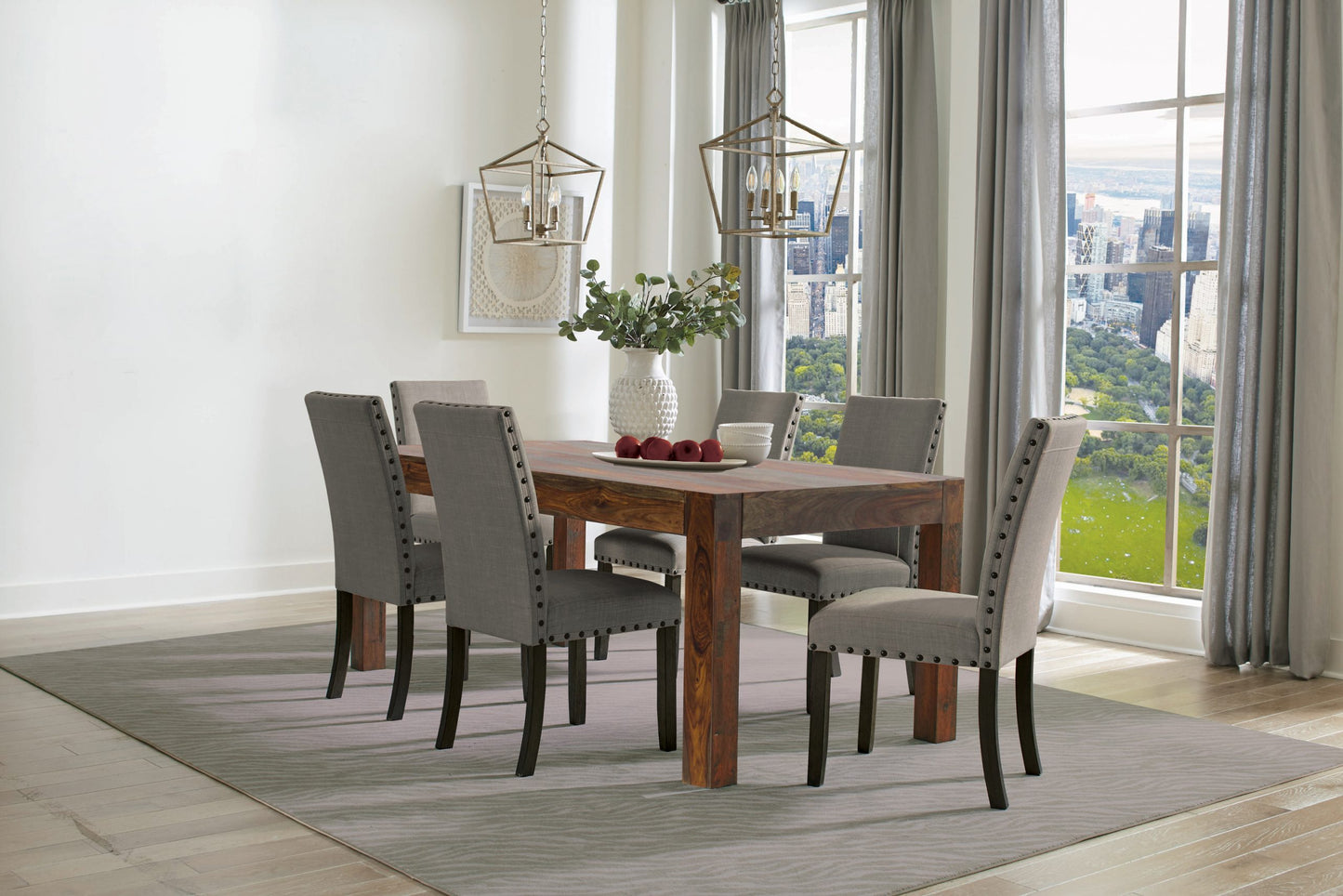 GREY - UPHOLSTERED SIDE DINING CHAIR