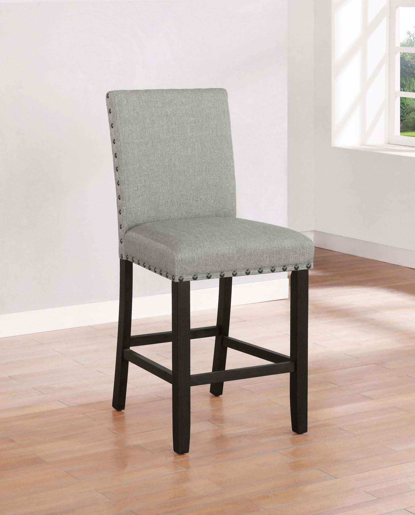 GREY - UPHOLSTERED COUNTER HEIGHT STOOL