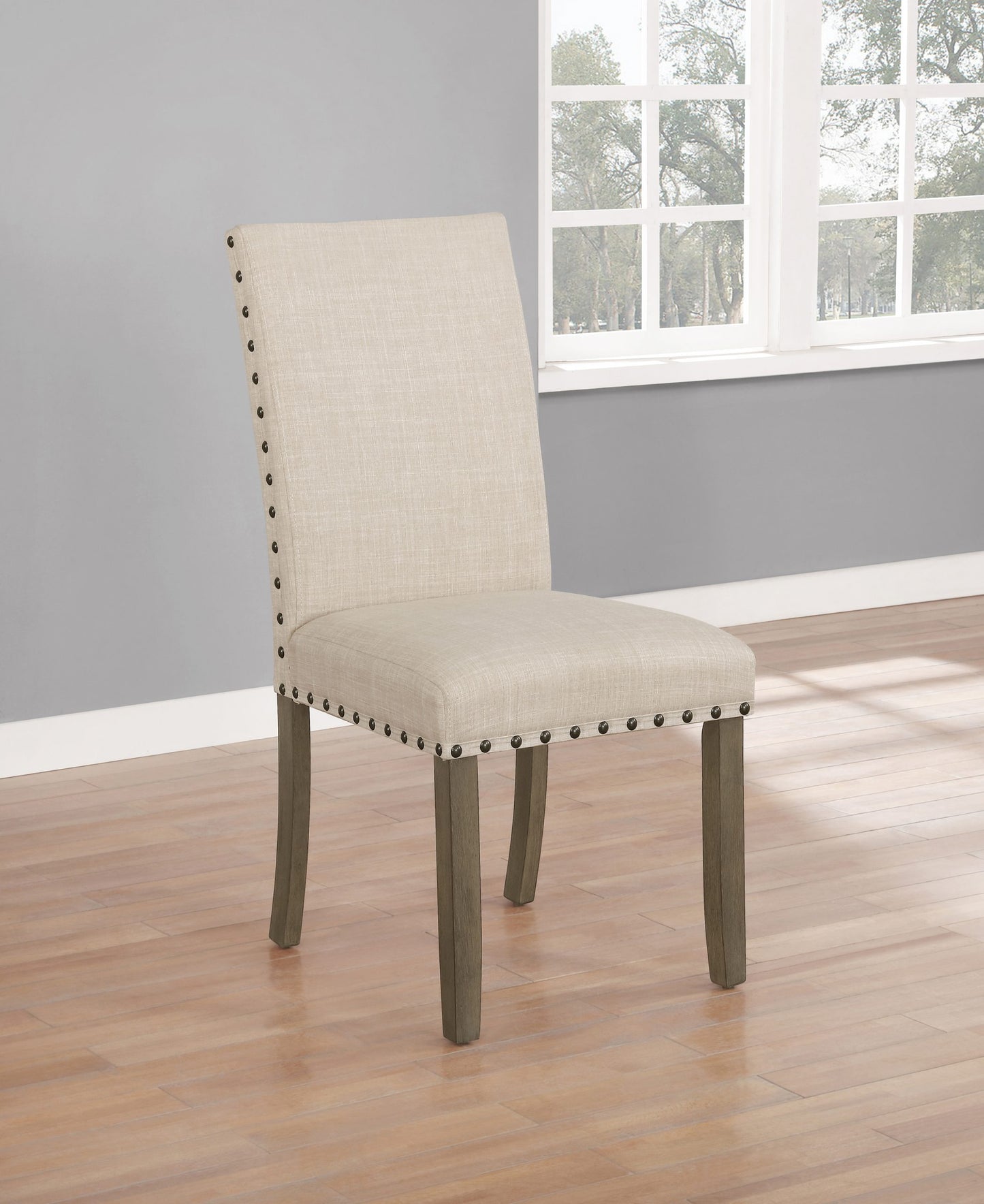 BEIGE - UPHOLSTERED DINING SIDE CHAIR