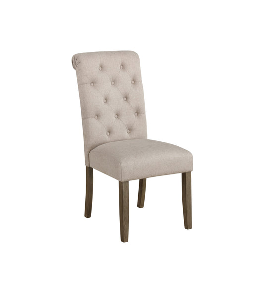 BEIGE - TUFTED BACK DINING CHAIR