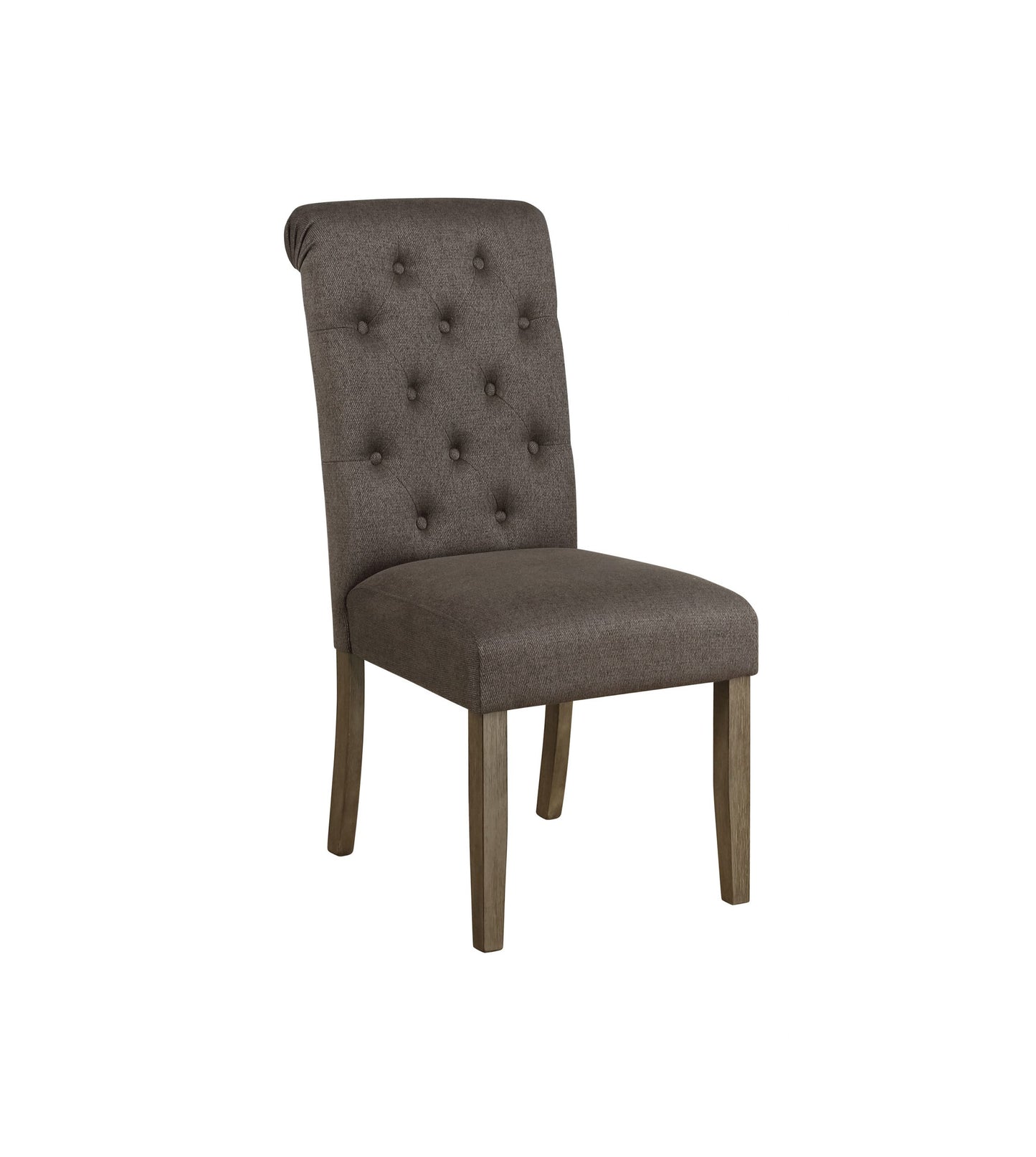 BROWN - TUFTED BACK DINING CHAIR