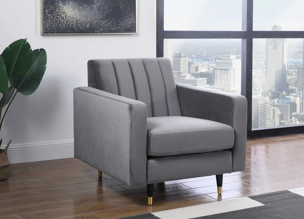 Lola Grey Velvet Chair