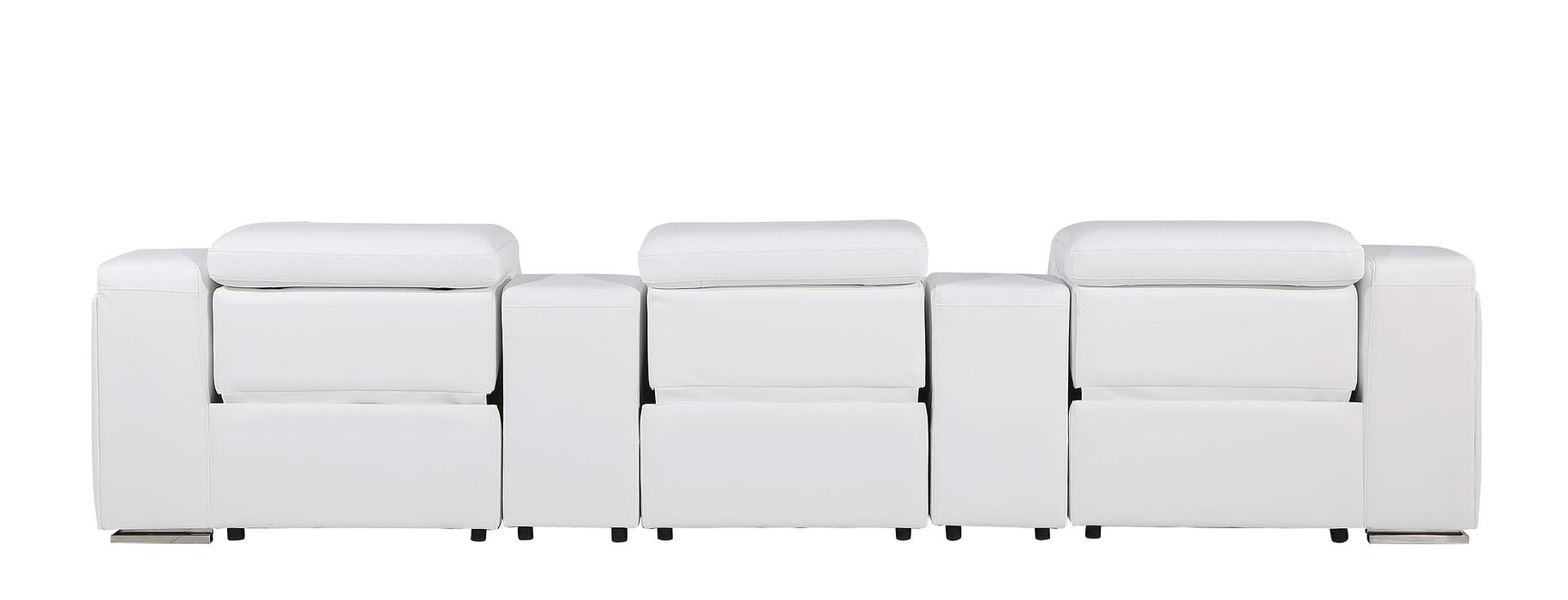 Global United 6111 L-Shaped Power Reclining Sectional | Genuine Leather