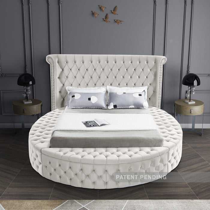 Luxus Cream Velvet King Bed (3 Boxes)