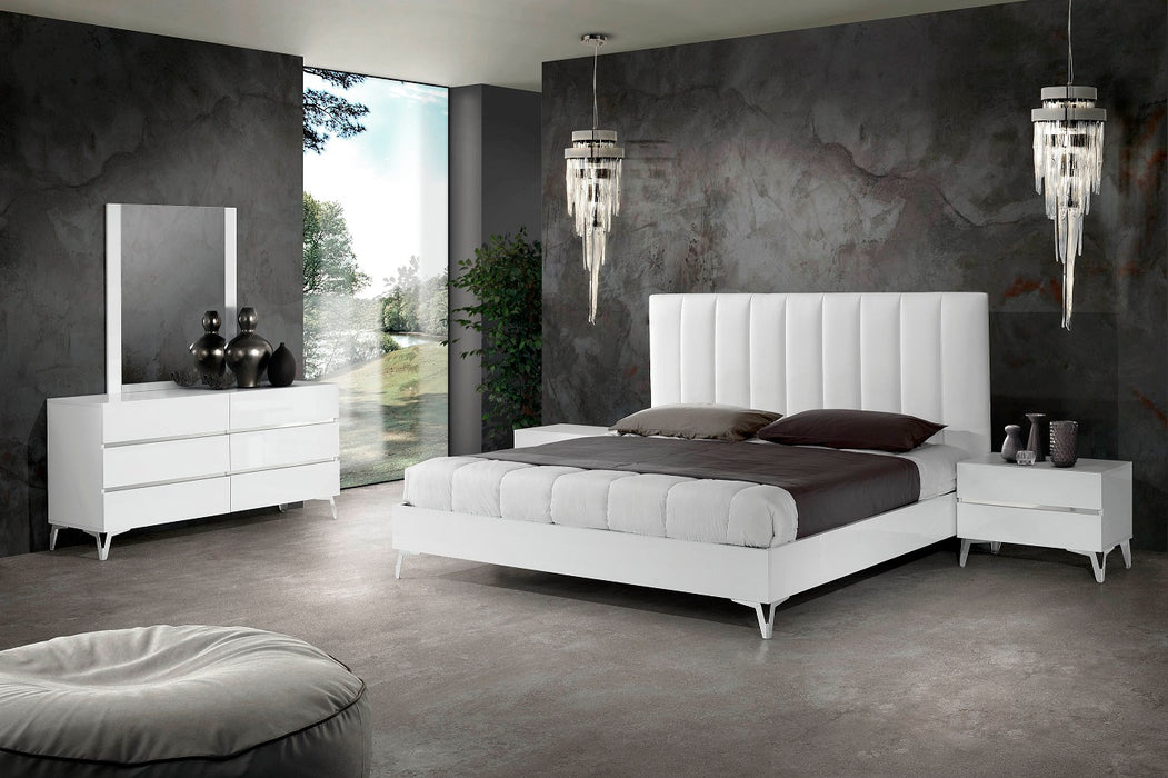 Angela - Italian Modern White Eco Leather Bed