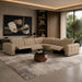 Carney - Modern Beige Leather Sectional Sofa + 3 Recliners