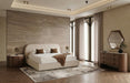 Hortman - Modern Beige Velvet Bed