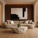 Trevor - Modern Tan Fabric Curved Mini Sectional Sofa