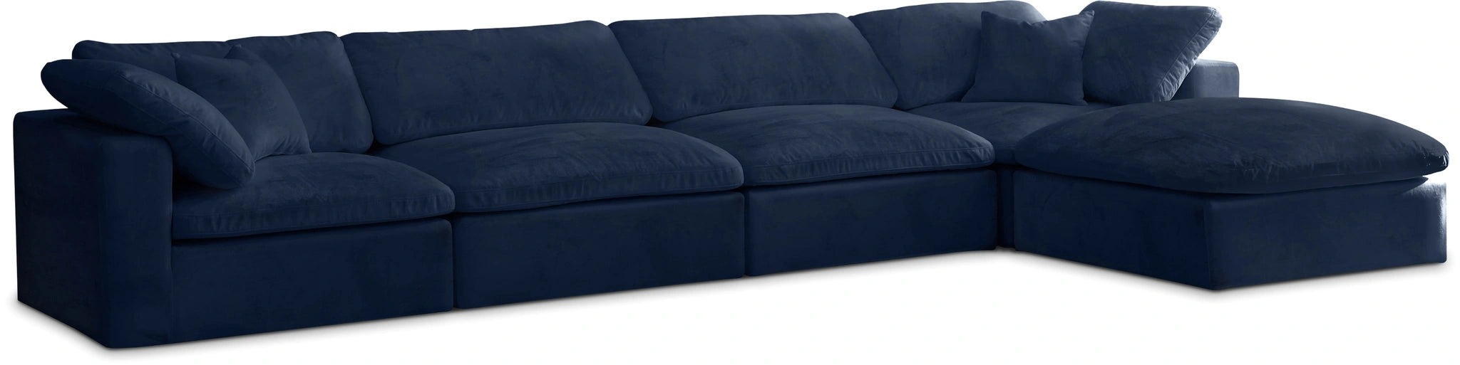 Cozy Navy Velvet Cloud Modular Sectional