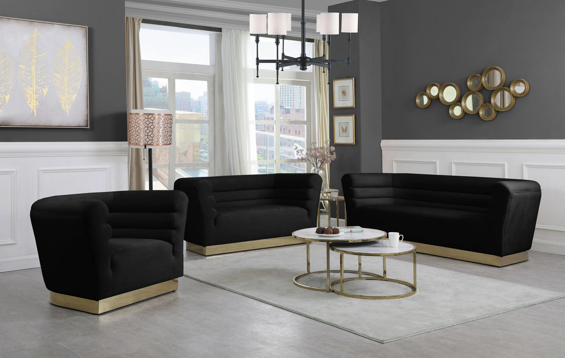 Bellini Black Velvet Sofa