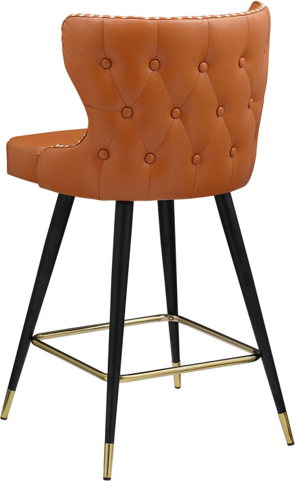 Hendrix Cognac Faux Leather Counter/Bar Stool