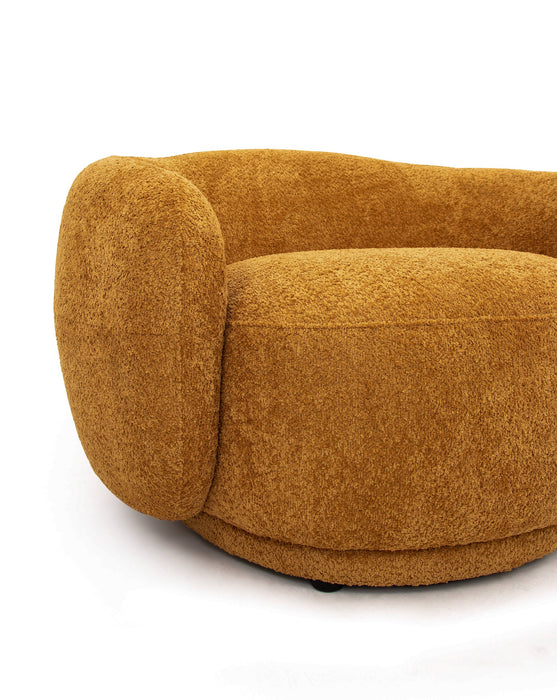 Andrew - Modern Orange Fabric Swivel Accent Chair