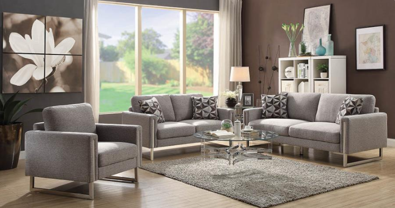 Essence Grey Silver Soft Stationary Loveseat