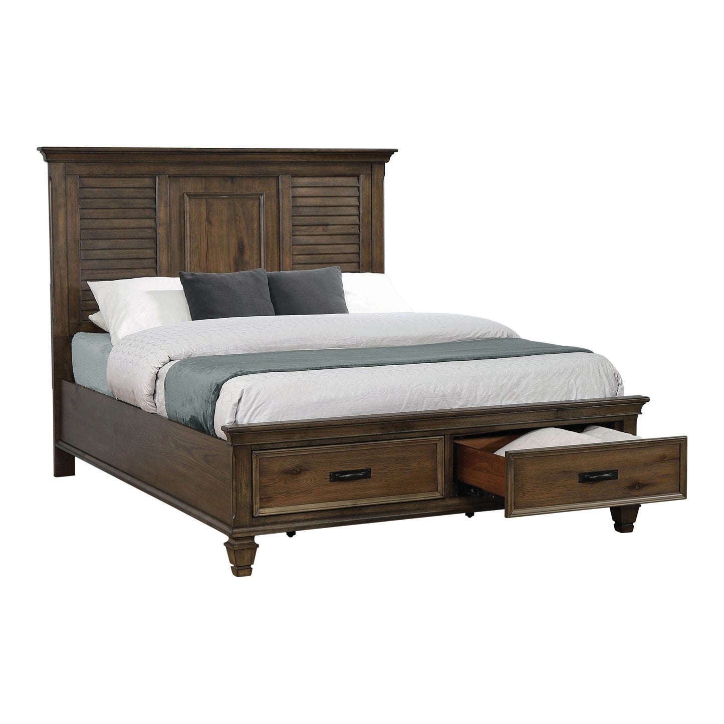 BURNISHED OAK - STORAGE BED