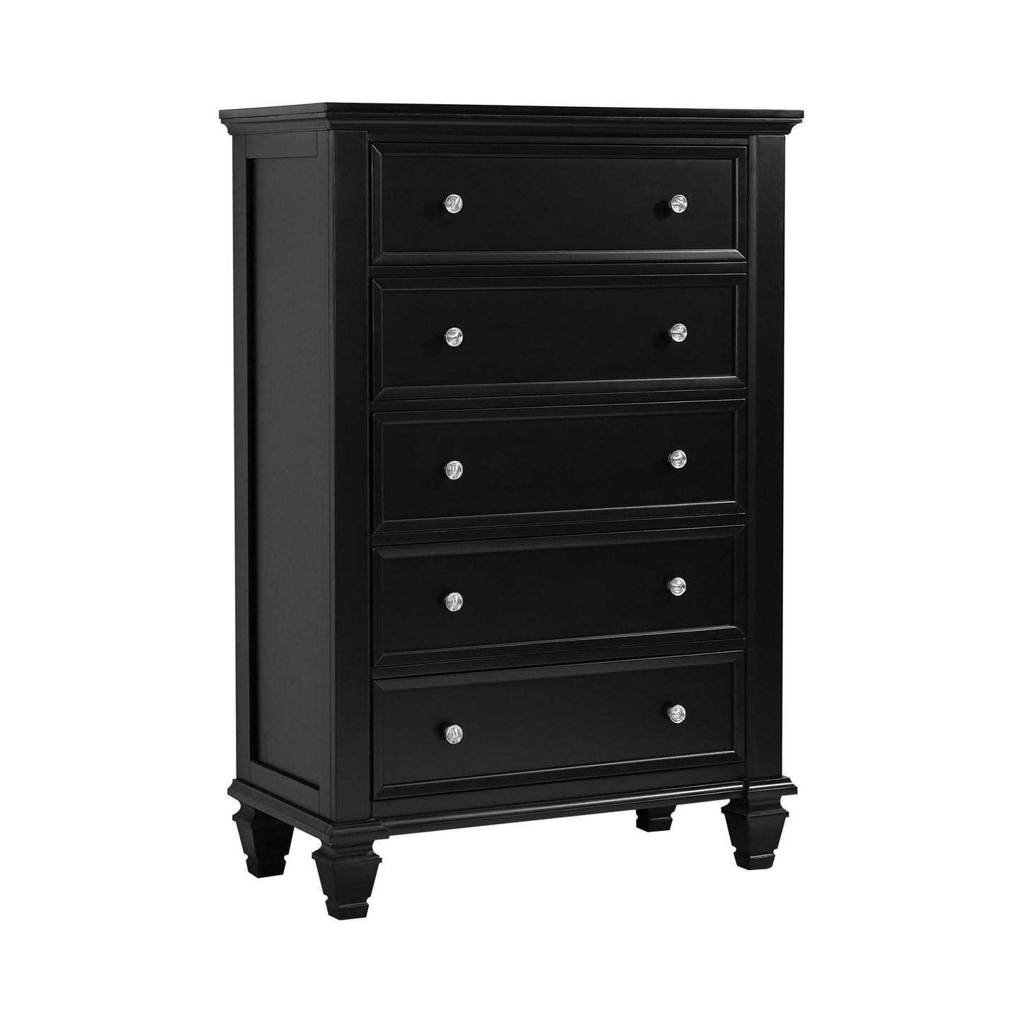 BLACK - 5 DRAWER CHEST