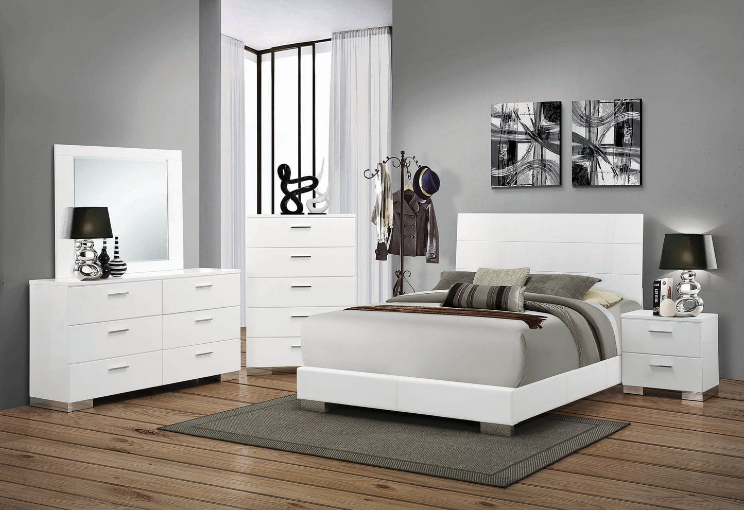 GLOSSY WHITE - BED