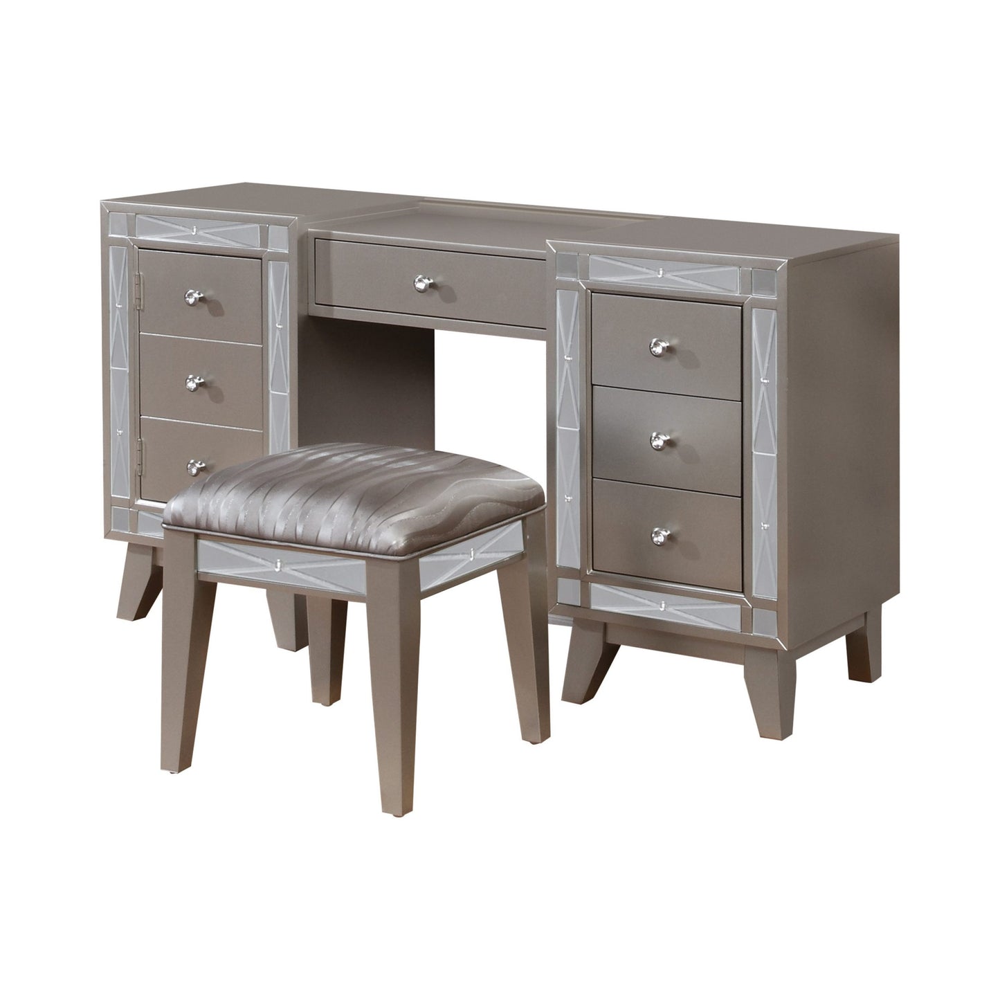 METALLIC MERCURY - VANITY DESK & STOOL