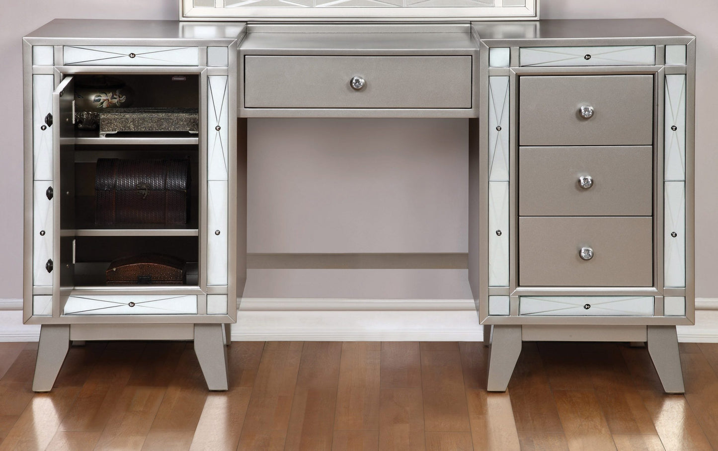 METALLIC MERCURY - VANITY DESK & STOOL