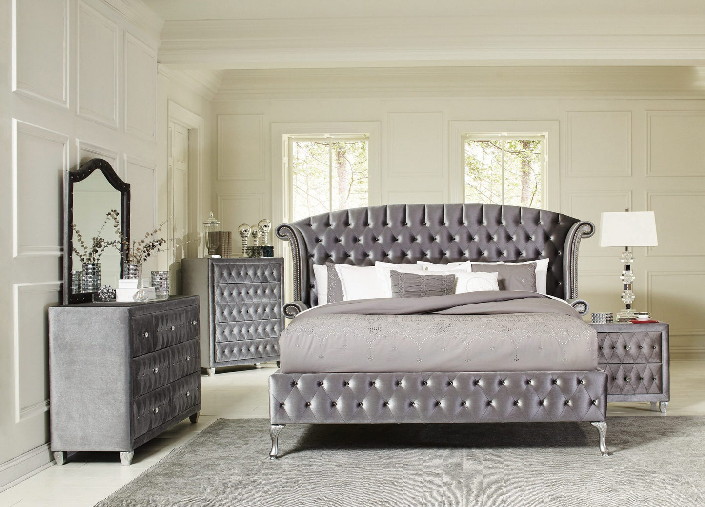 GREY VELVET - BED