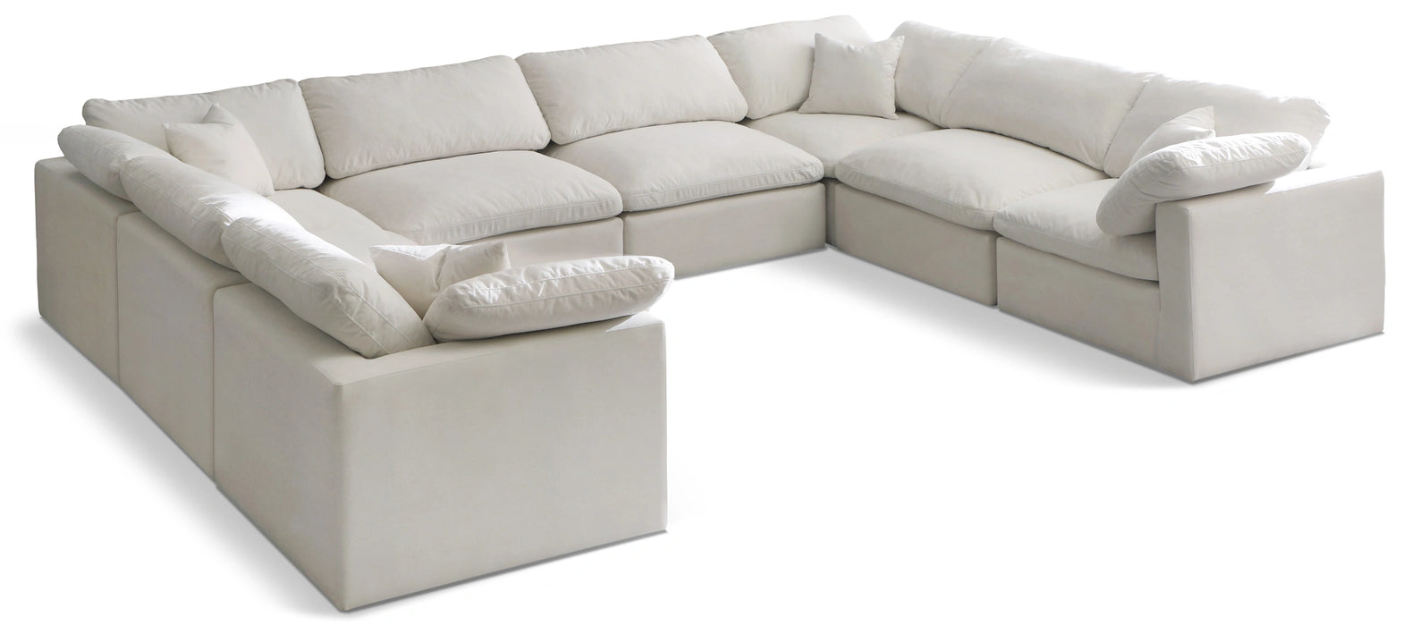 Plush Cream Velvet Standard Cloud Modular Sectional