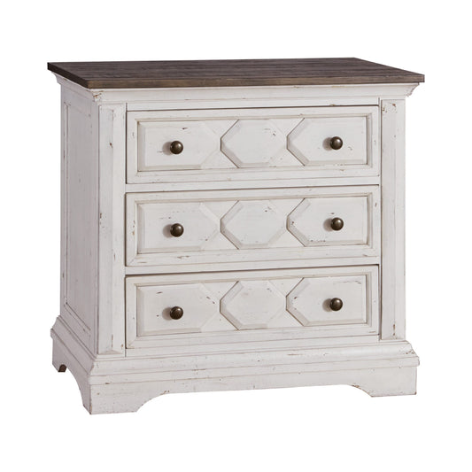 VINTAGE WHITE/RUSTIC LATTE - NIGHT STAND