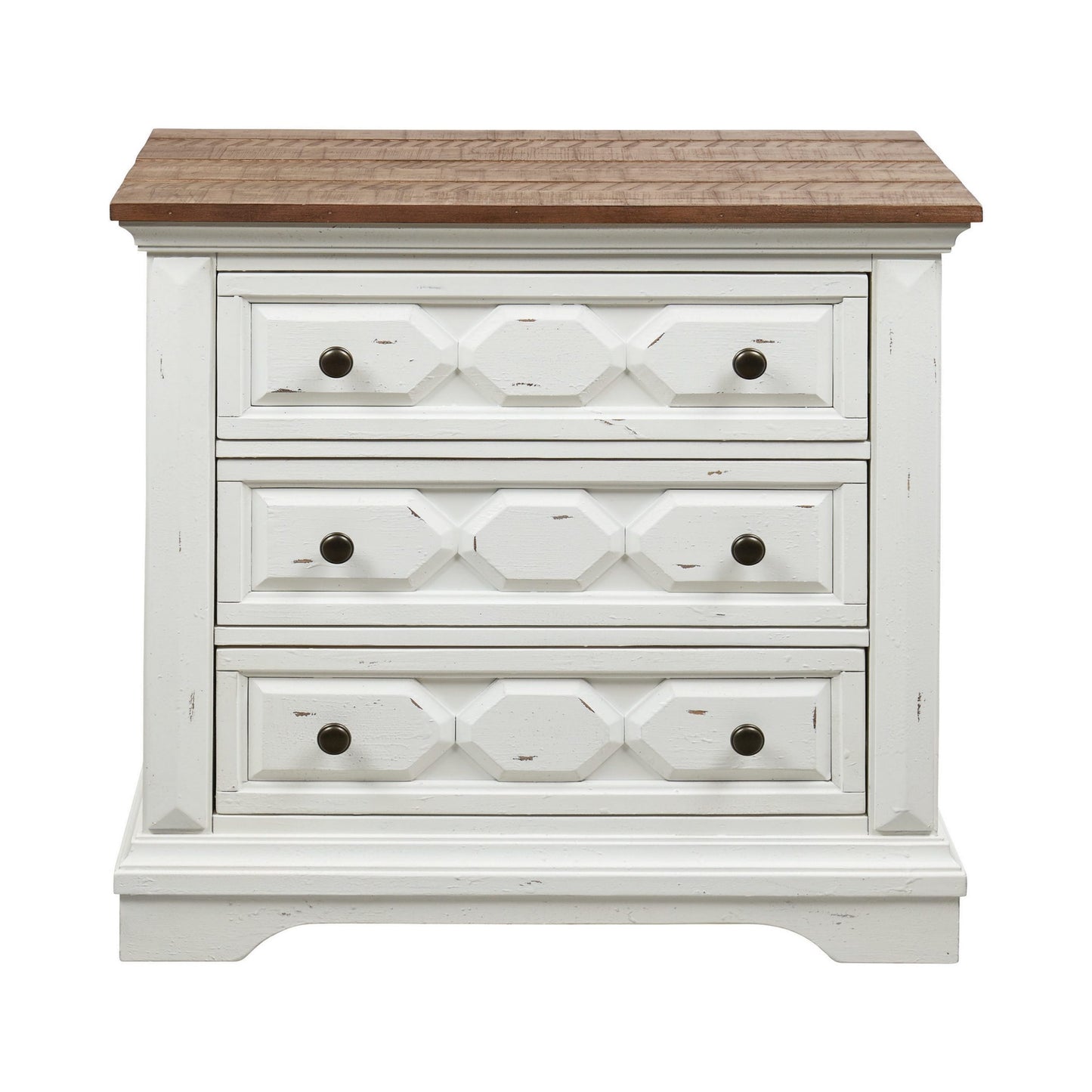 VINTAGE WHITE/RUSTIC LATTE - NIGHT STAND