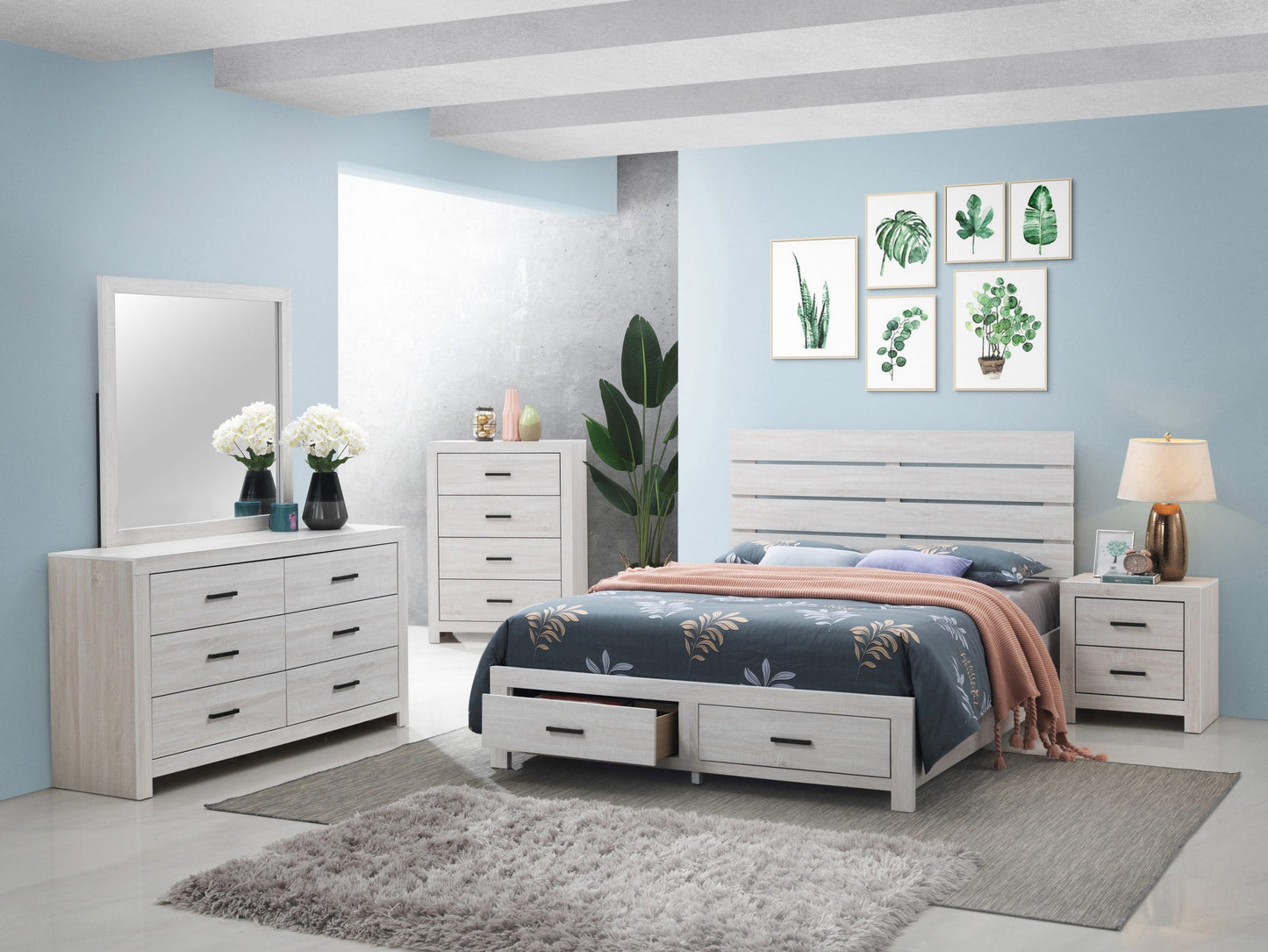 COASTAL WHITE - STORAGE BED