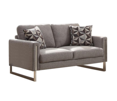 Essence Grey Silver Soft Stationary Loveseat