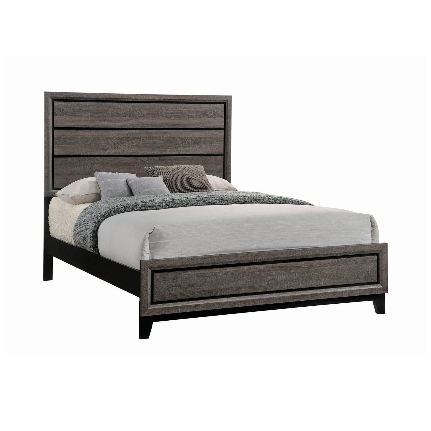 GREY OAK/BLACK - BED