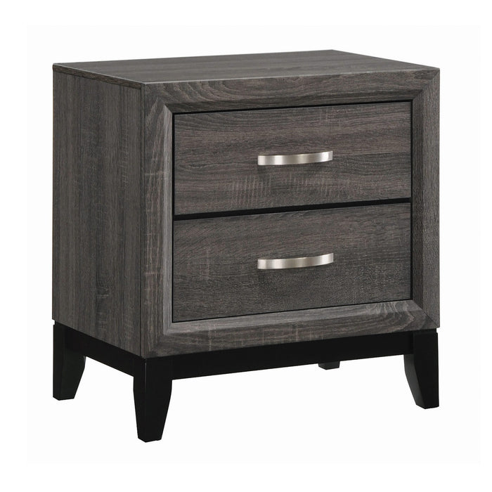 GREY OAK BRUSH  NIGHT STAND - Black Transitional Night Stand | NorCal Furniture Santa Clara CA