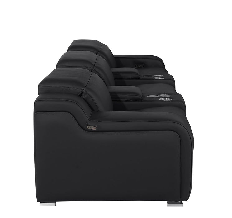 Global United 6111 L-Shaped Power Reclining Sectional | Genuine Leather