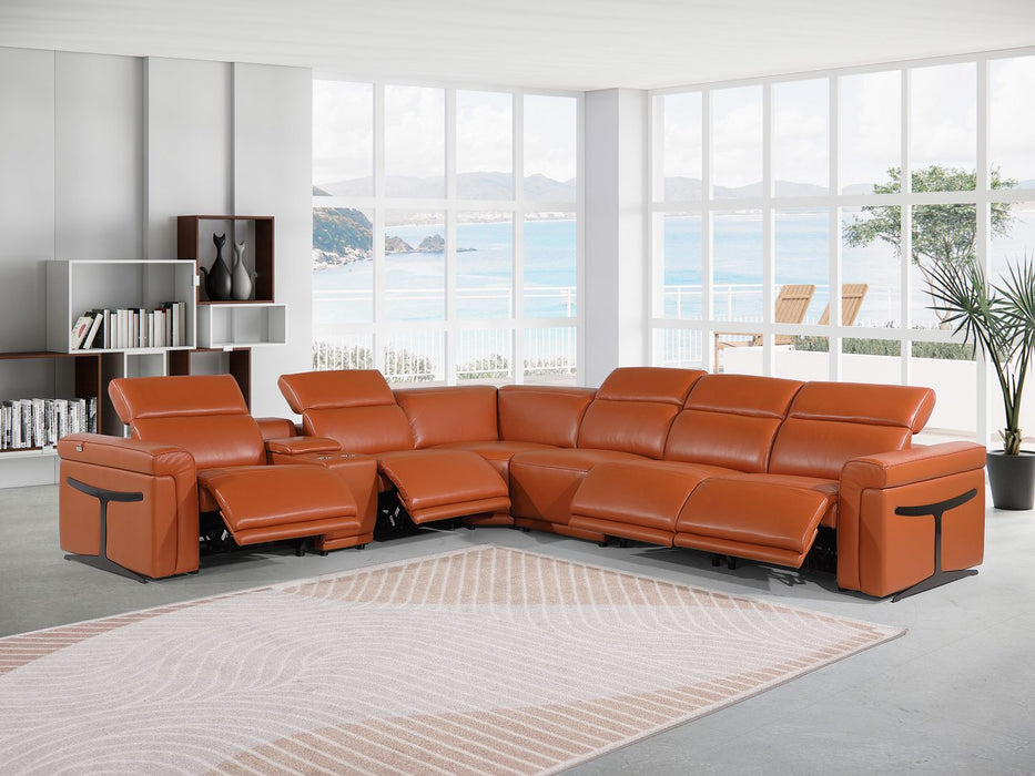 1126 DivanItalia Cream 7pc-4PR L-Shaped Sectional