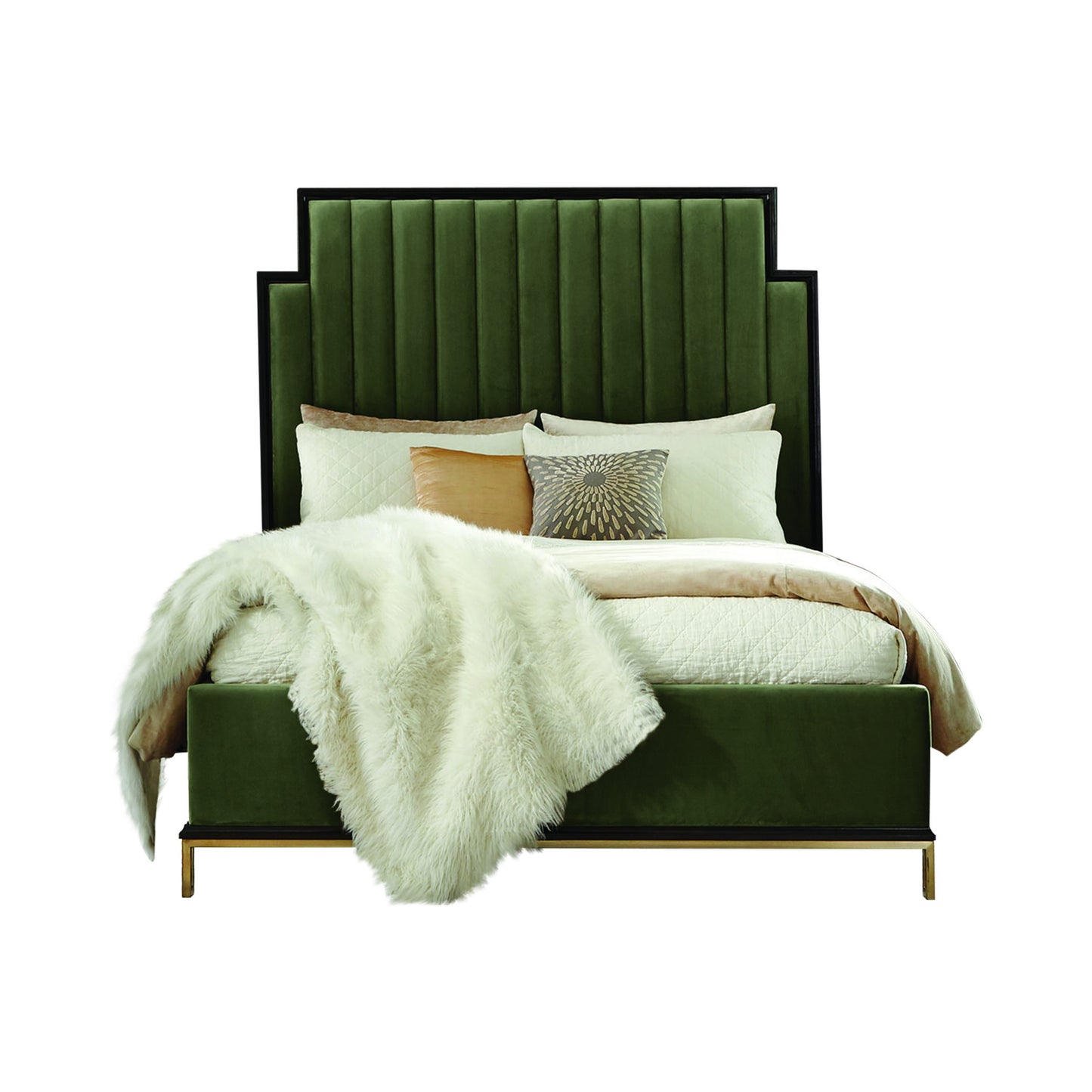 AMERICANO/DARK MOSS VELVET - BED