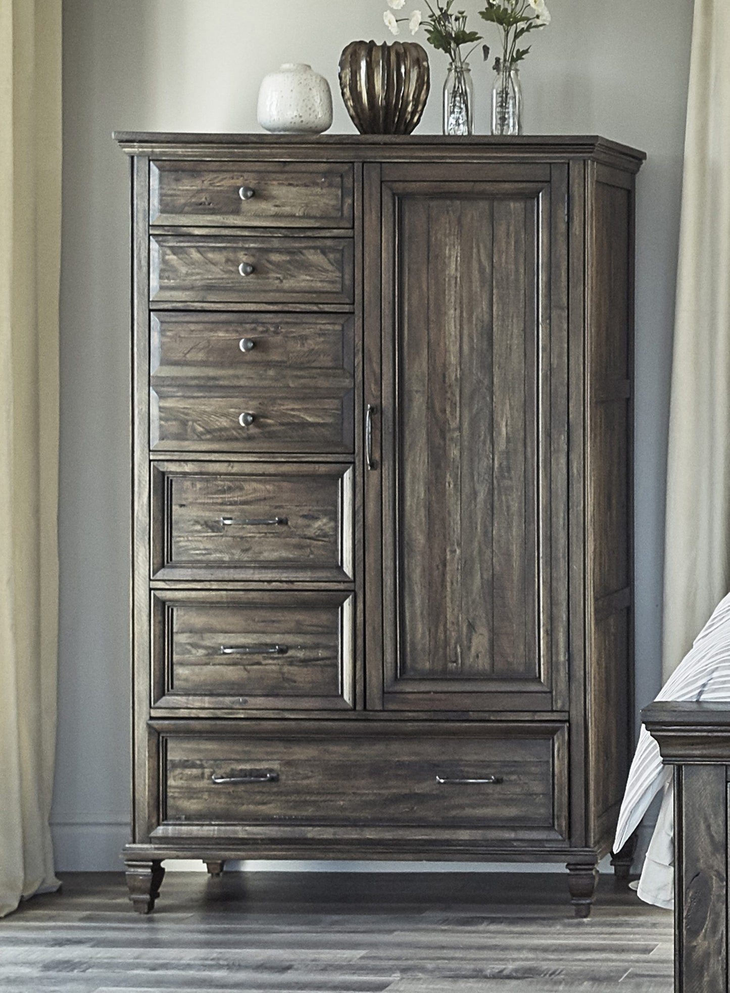 WEATHERED BURNISHED BROWN - DOOR CHEST