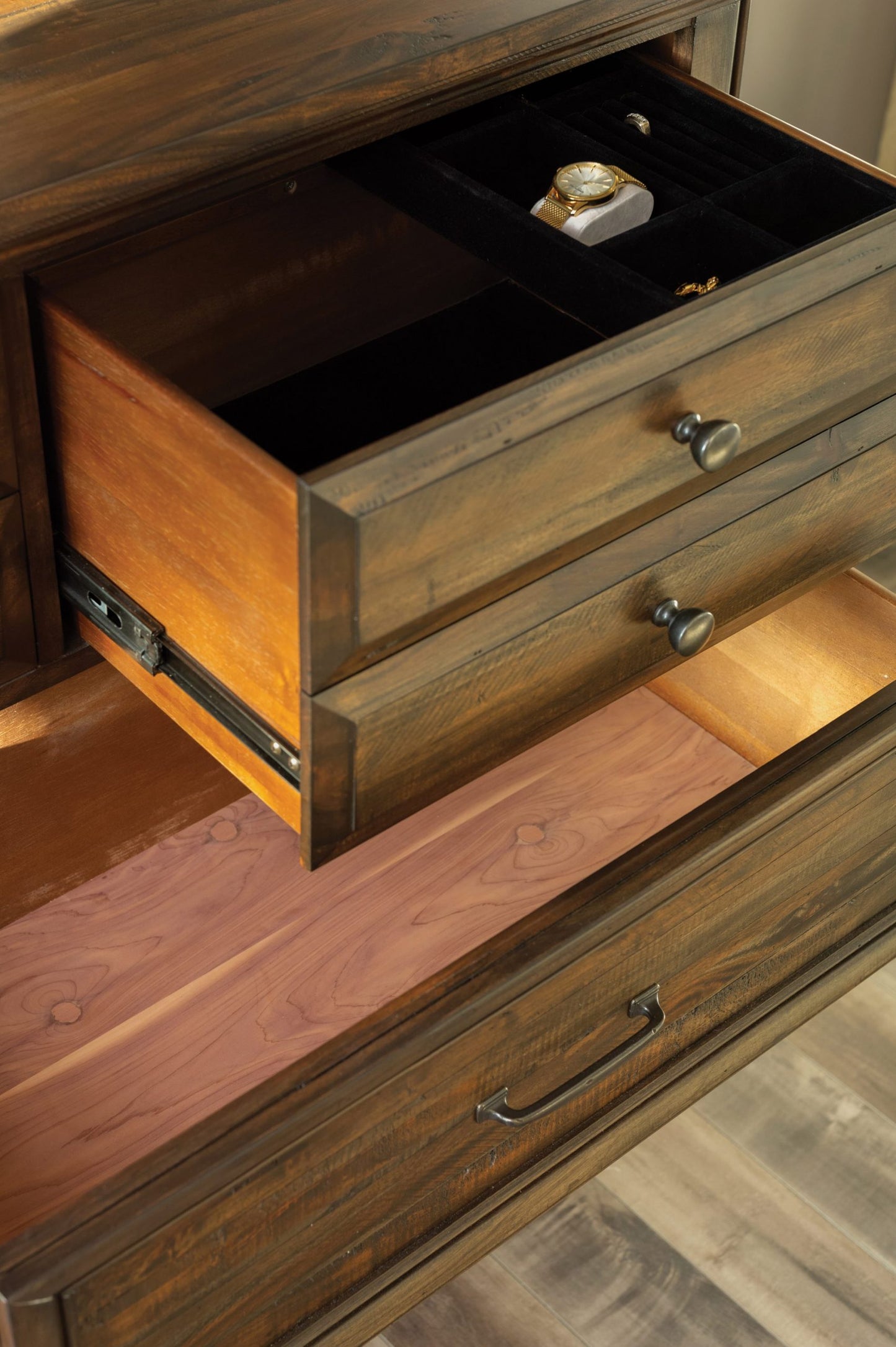 WEATHERED BURNISHED BROWN - DOOR CHEST