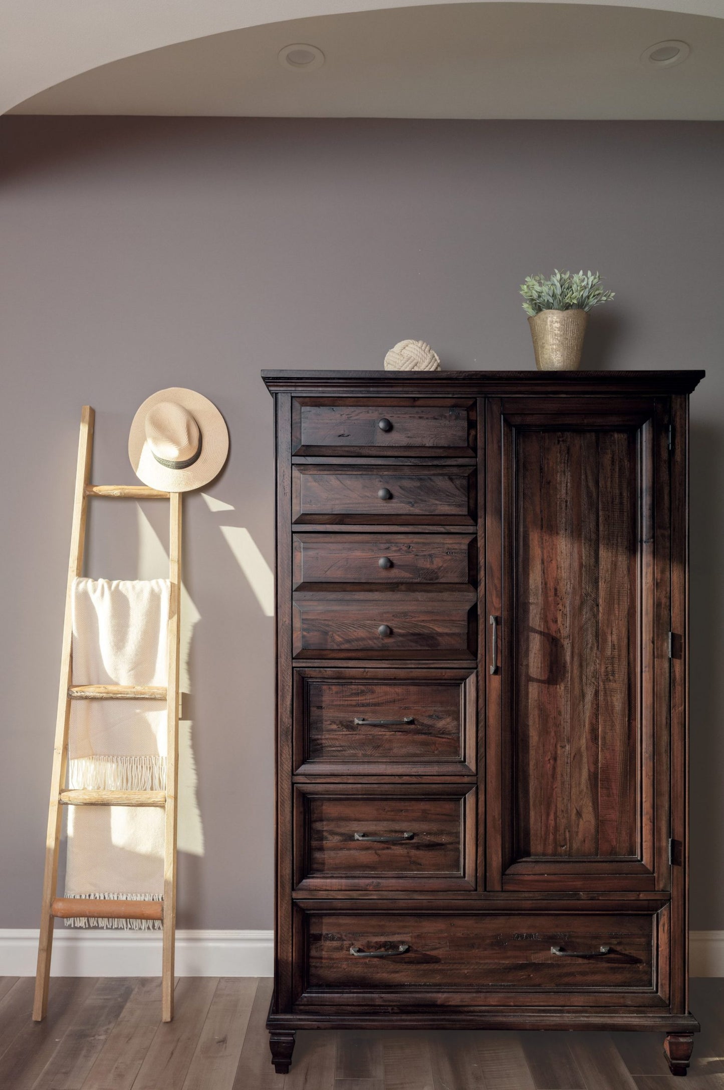 WEATHERED BURNISHED BROWN - DOOR CHEST