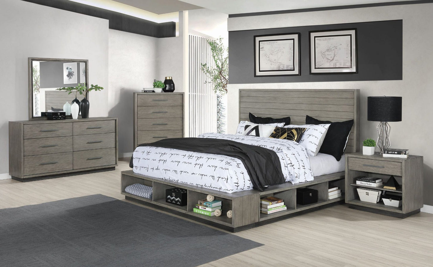 GREY - STORAGE BED