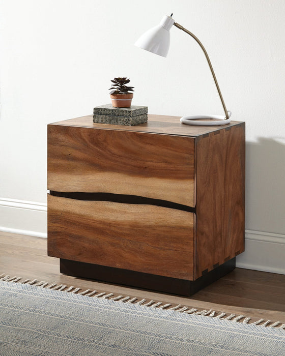 SMOKEY WALNUTCOFFEE BEAN BUN  NIGHT STAND - Brown Night Stand | NorCal Furniture Santa Clara CA