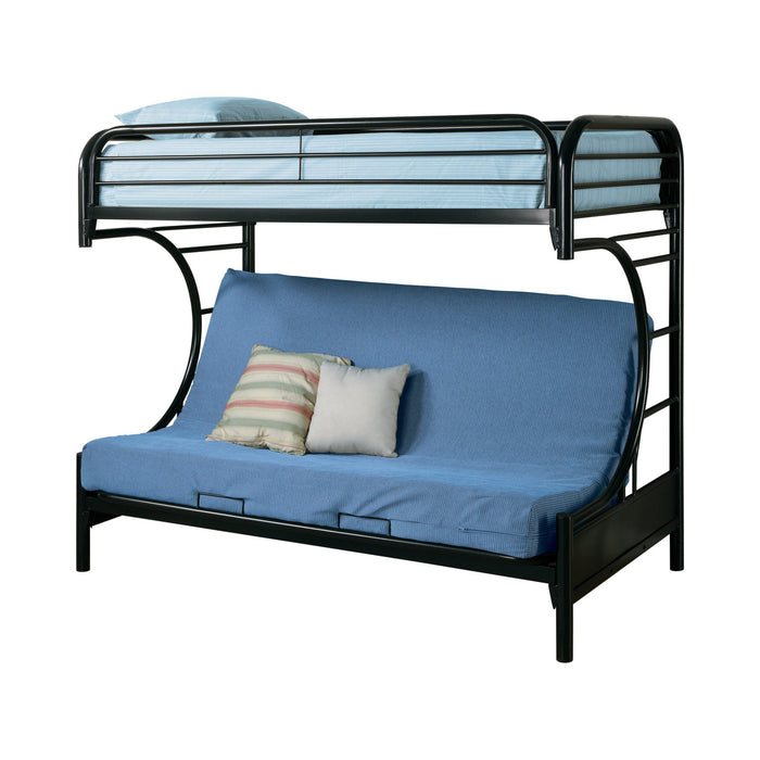 GLOSSY BLACK  TWINFUTON BUNK BED - Black Contemporary Bunk Bed Bed | NorCal Furniture Santa Clara CA