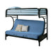 GLOSSY BLACK  TWINFUTON BUNK BED - Black Contemporary Bunk Bed Bed | NorCal Furniture Santa Clara CA