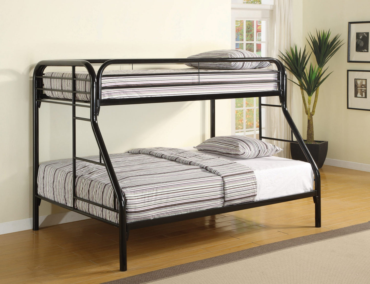 BLACK - TWIN OVER FULL BUNK BED