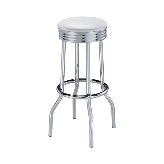 WHITE - UPHOLSTERED TOP BAR STOOL