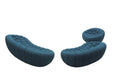 Yolonda - Modern Curved Dark Teal Fabric Sofa Set